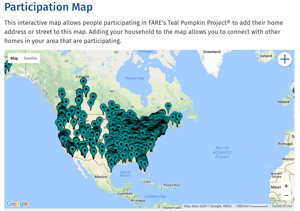 Teal Pumpkin Project® Participation Map 